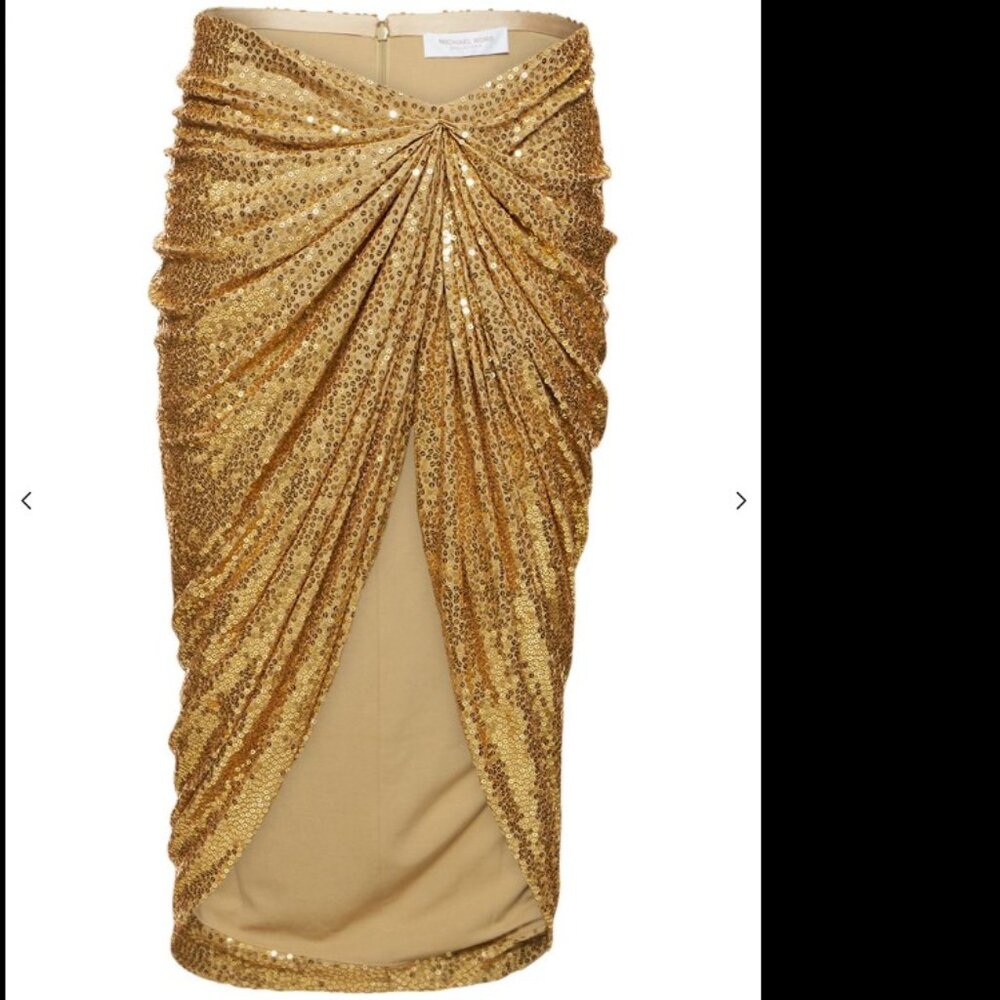 Michael Kors Collection Sequined Wrap Midi Skirt – Size 6 – NWT – Retail $4,928